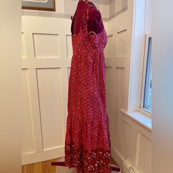 C & C California Cotton Floral Pink Maxi Dress Size Small - Picture 5 of 12